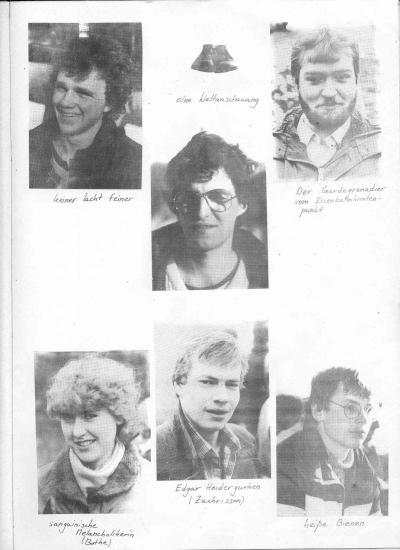 Schwanz-Robert, Jute, Hans Josef, Claudia, Eddy the Pickle, Bernhard