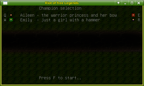 champion selection screenshot