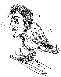 Eule als Karrikatur